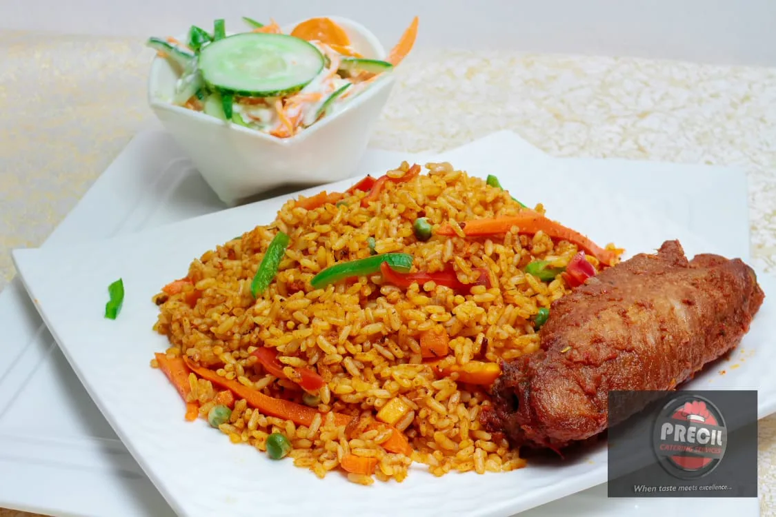 Jollof Rice with Grilled turkey
